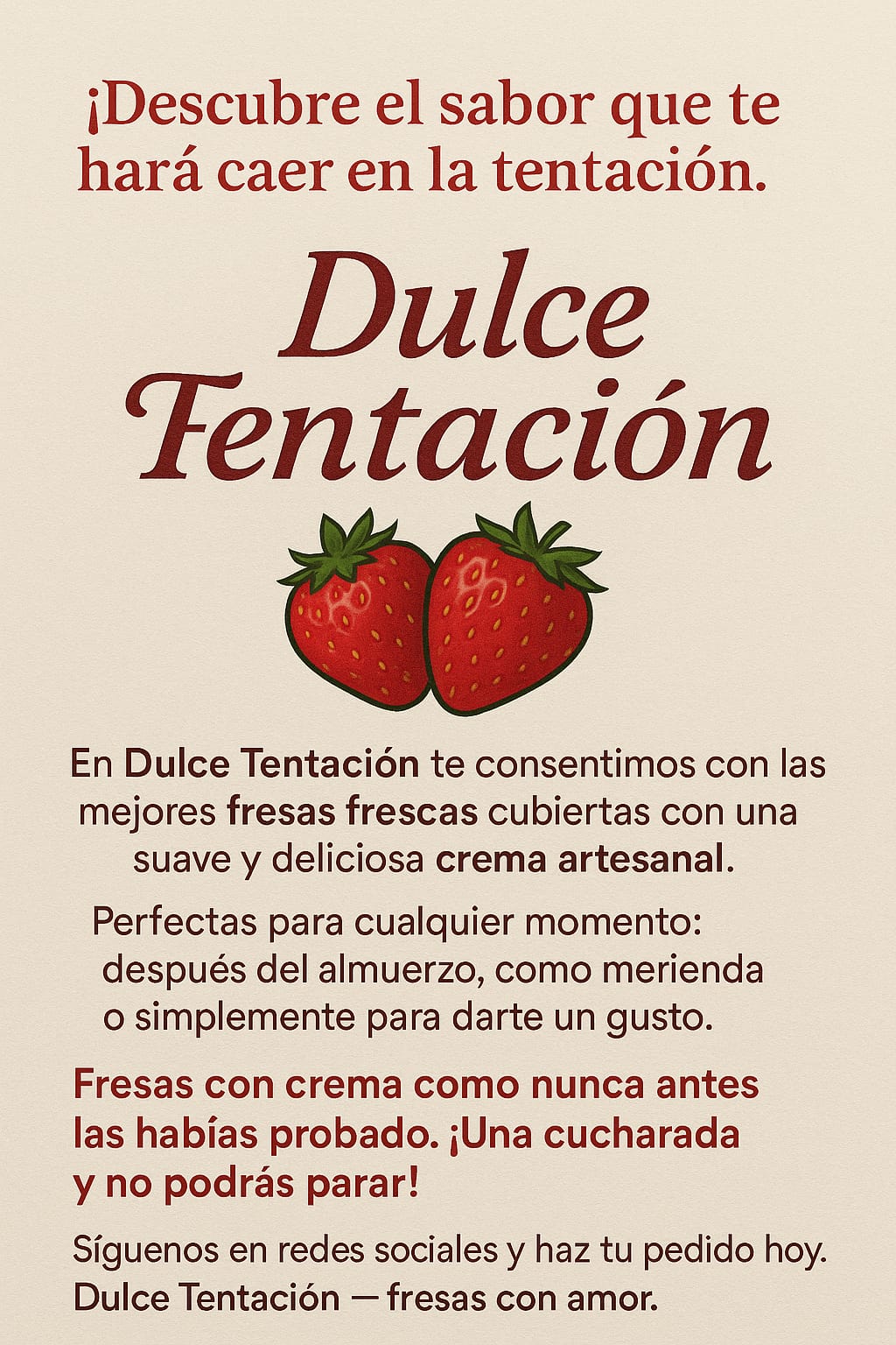 Fresas con crema